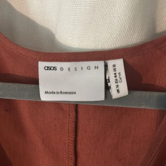 SOLD :: ASOS Terracotta Linen Wrap Dress - Picture 8 of 11